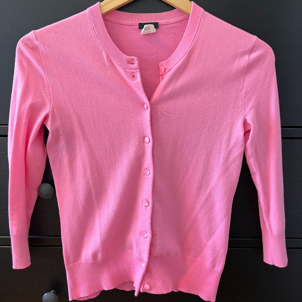 J. CREW JACKIE PINK CARDIGAN
